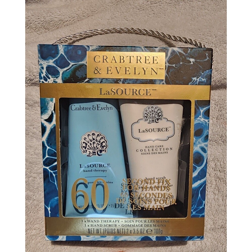Crabtree & Evelyn La Source 60 Second Fix for Hands Gift Set 3.5oz Scrub & Cream